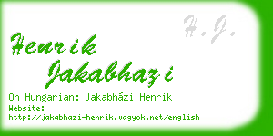 henrik jakabhazi business card